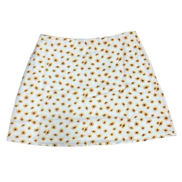 Revolve Weworewhat Ivory Yellow Ditsy Daisies Mini Slip Skirt Lined Medium NWT - Picture 1 of 10
